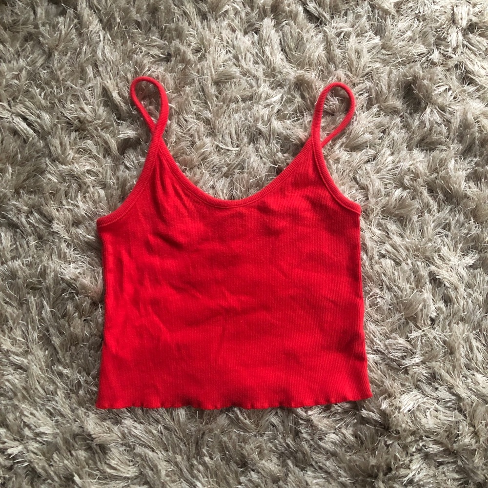 Pacsun basics red crop tank top